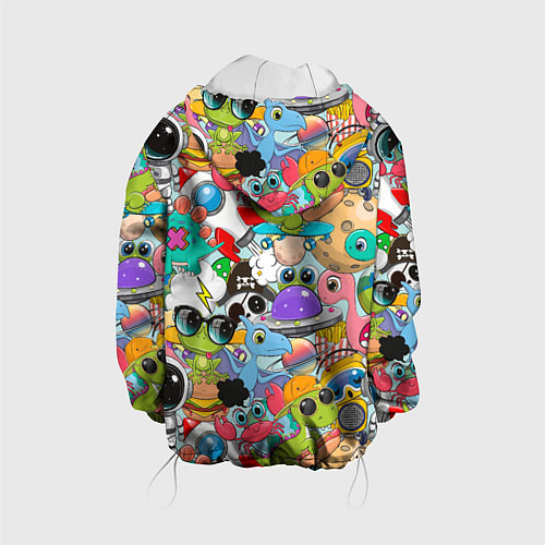Детская куртка Разноцветные мультяшные персонажи / 3D-Белый – фото 2