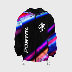 Куртка с капюшоном детская Portal fast light neon stripes, цвет: 3D-черный