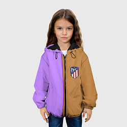 Куртка с капюшоном детская Атлетико Мадрид полосы, цвет: 3D-черный — фото 2