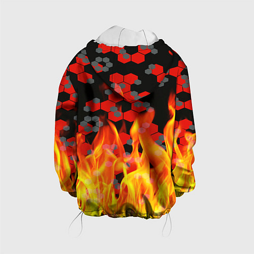 Детская куртка Герб РФ броня в огне / 3D-Белый – фото 2