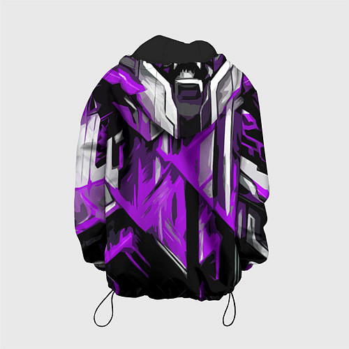Детская куртка White and purple abstraction on a black background / 3D-Черный – фото 2
