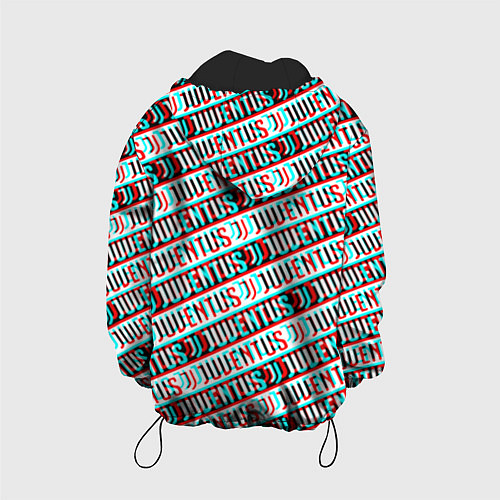 Детская куртка Ювентус глитч паттерн / 3D-Черный – фото 2