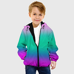 Куртка с капюшоном детская Градиент цветной, цвет: 3D-черный — фото 2