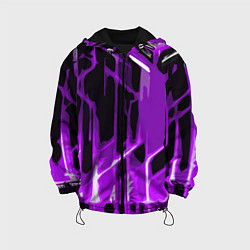 Детская куртка Abstract purple stripes on a black background