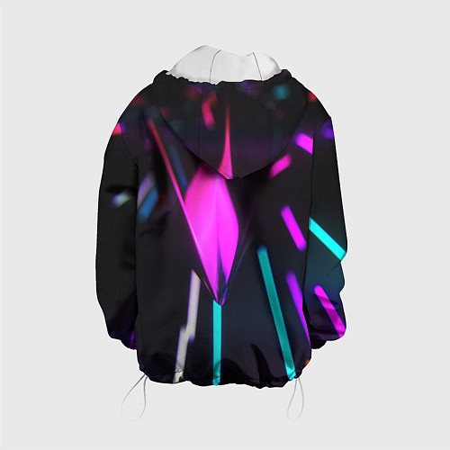 Детская куртка Оптические лучи неон / 3D-Белый – фото 2