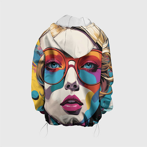 Детская куртка Девушка в солнечных очках поп-арт / 3D-Белый – фото 2