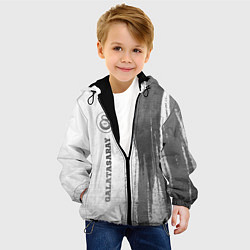 Куртка с капюшоном детская Galatasaray - white gradient по-вертикали, цвет: 3D-черный — фото 2