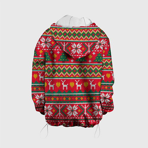 Детская куртка Текстура свитерной вязки новогодняя / 3D-Белый – фото 2