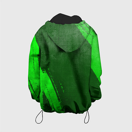 Детская куртка Poppy Playtime - green gradient вертикально / 3D-Черный – фото 2