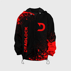 Куртка с капюшоном детская Deadlock - red gradient вертикально, цвет: 3D-черный