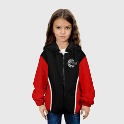 Куртка с капюшоном детская Черно-красный FIRM, цвет: 3D-черный — фото 2