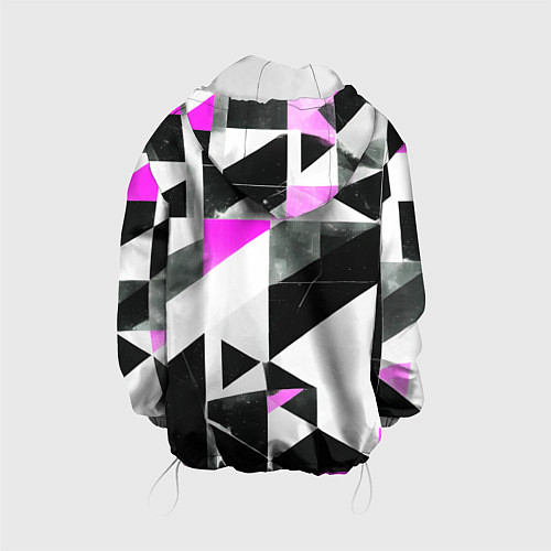 Детская куртка Black and pink abstraction on a white background / 3D-Белый – фото 2