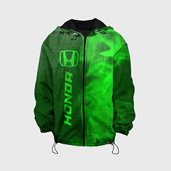 Куртка с капюшоном детская Honda - green gradient по-вертикали, цвет: 3D-черный