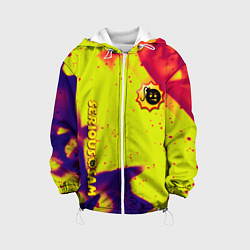 Куртка с капюшоном детская Serious Sam flame yellow, цвет: 3D-белый
