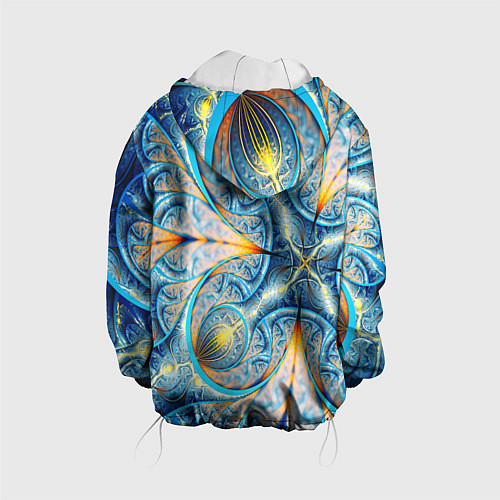 Детская куртка Оптический узор фрактальный / 3D-Белый – фото 2