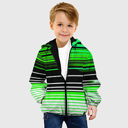 Куртка с капюшоном детская Разноцветные вертикальные линии, цвет: 3D-черный — фото 2