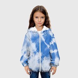 Куртка с капюшоном детская Синий тай дай, цвет: 3D-белый — фото 2