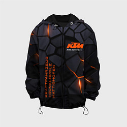 Куртка с капюшоном детская KTM - плиты с эффектом свечения, цвет: 3D-черный