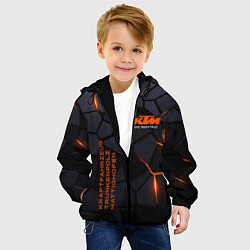Куртка с капюшоном детская KTM - плиты с эффектом свечения, цвет: 3D-черный — фото 2