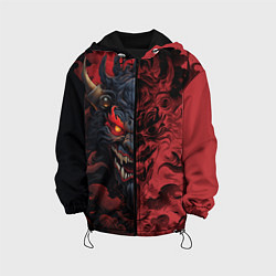 Куртка с капюшоном детская Японский демон Они, цвет: 3D-черный
