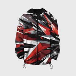 Детская куртка Чёрно-красно-белая абстракция