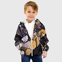 Куртка с капюшоном детская Чёрно-жёлтый камень, цвет: 3D-белый — фото 2