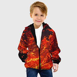 Куртка с капюшоном детская Багровый огненный закат, цвет: 3D-черный — фото 2