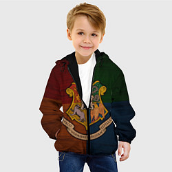 Куртка с капюшоном детская Hogwarts emblem, цвет: 3D-черный — фото 2