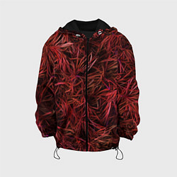 Детская куртка Красная трава на чёрном фоне