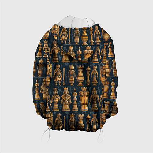 Детская куртка Ладья ферзь пешка и другие шахматные фигуры / 3D-Белый – фото 2