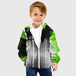 Куртка с капюшоном детская Зелёно-чёрный гранж на белом фоне, цвет: 3D-белый — фото 2