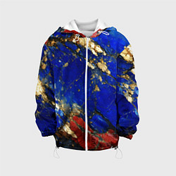 Детская куртка Золотой и красный минерал в синем камне
