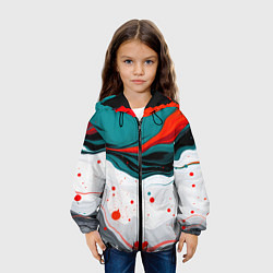 Куртка с капюшоном детская Эбру красочная абстракция, цвет: 3D-черный — фото 2