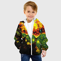 Куртка с капюшоном детская Абстракция осколки, цвет: 3D-белый — фото 2