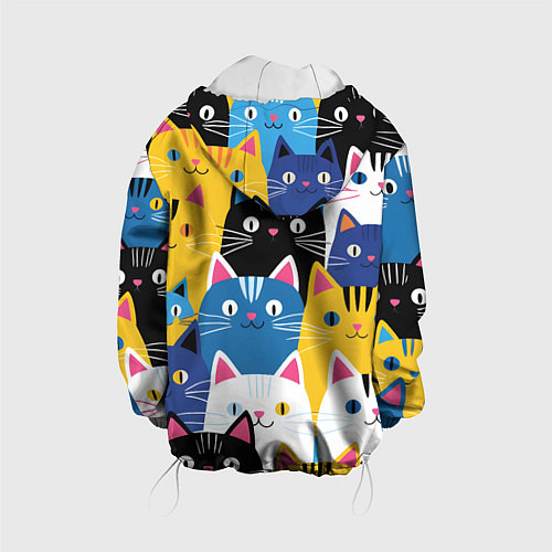 Детская куртка Много цветных котиков / 3D-Белый – фото 2