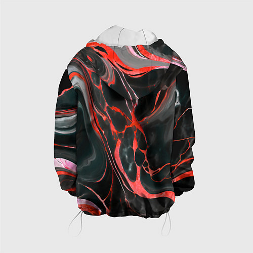 Детская куртка Красно-чёрный мрамор / 3D-Белый – фото 2