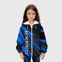 Куртка с капюшоном детская Exeed - синяя абстракция, цвет: 3D-белый — фото 2