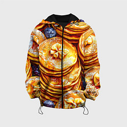 Куртка с капюшоном детская Блинчики, цвет: 3D-черный