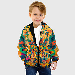 Куртка с капюшоном детская Китайский монстр, цвет: 3D-черный — фото 2