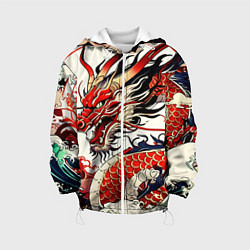 Детская куртка Красный дракон в японском стиле ирезуми
