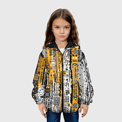 Куртка с капюшоном детская Cyberpunk pattern yellow, цвет: 3D-черный — фото 2