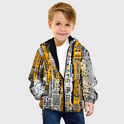 Куртка с капюшоном детская Cyberpunk pattern yellow, цвет: 3D-черный — фото 2