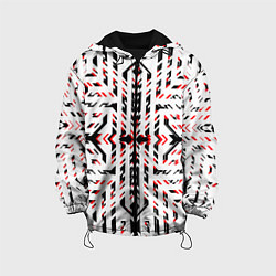 Детская куртка Чёрно-красные диагональные полосы на белом фоне