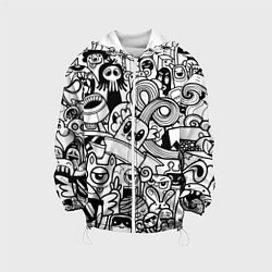 Детская куртка Black and white doddle monsters