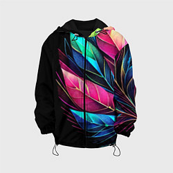 Детская куртка Букет из цветных перьев - неон