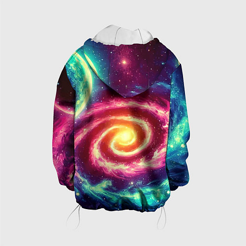Детская куртка Spiral galaxy - neon glow / 3D-Белый – фото 2