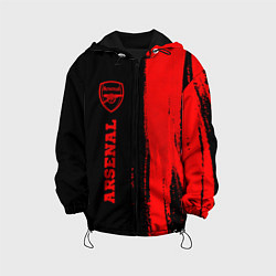 Куртка с капюшоном детская Arsenal - red gradient по-вертикали, цвет: 3D-черный