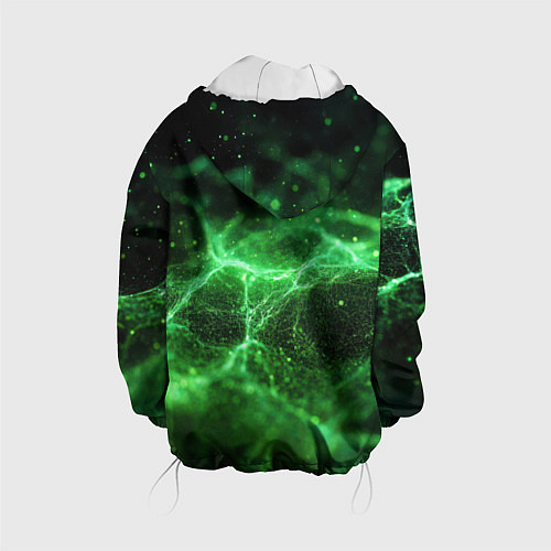 Детская куртка Зеленая связь текстура / 3D-Белый – фото 2