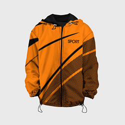 Куртка с капюшоном детская Sport оранжевый с чёрным точечный, цвет: 3D-черный