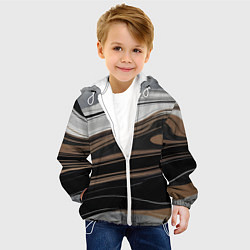 Куртка с капюшоном детская Движение песка, цвет: 3D-белый — фото 2